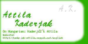 attila kaderjak business card